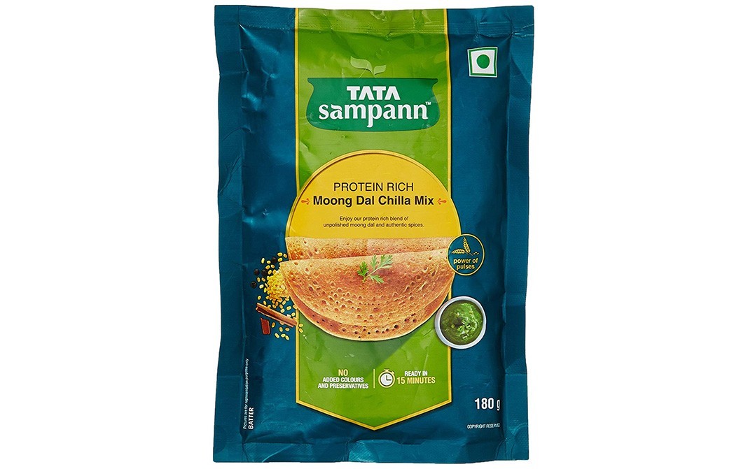 Tata Sampann Protein Rich Moong Dal Chilla Mix   Pack  180 grams